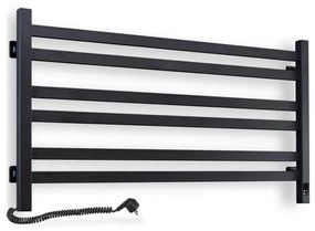 Лестничен радиатор за баня с термостат AVANGARD 316W/230V 50,6 cm IP44 черен ляв