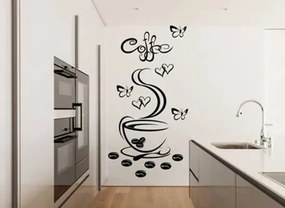 Стикер за стена за кухня чаша за горещо кафе 50 x 100 cm