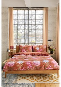 Теракотено кафяво памучно спално бельо от сатен за двойно легло 200 x 220 cm Blossom - Bonami Selection