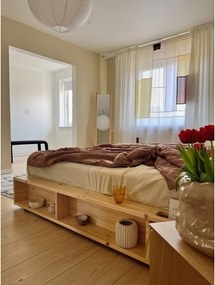 Двойно легло от борова дървесина с решетка 140x200 cm Ziggy - Karup Design