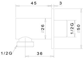 Месингова част за свързване към душ в лъскаво сребристо ø 5 cm – Sapho
