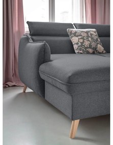 Тъмно сив ъглов разтегателен диван, ляв ъгъл Sweet Harmony - Miuform