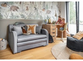 Светлосив кадифен сгъваем диван 130 cm Ario – ELTAP