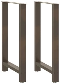 4013347 vidaXL Крака за бар маса, естествена стомана, 2 бр., 60 x (100-101) см, стомана