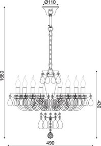 Полилей Blaze осветително тяло с осем светлини-бял