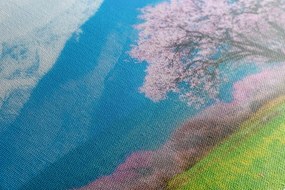 Картина на платно – Магическо дърво сред планини