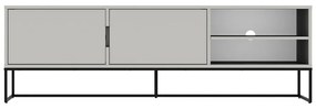 Бяла маса за телевизор с черни метални крака, широчина 176 cm Lipp - Tenzo