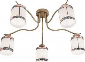 Redo 02-888 - Полилей за повърхностен монтаж DEKOR 5xE27/42W/230V Ø 52,3 см бронзов