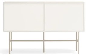 Нисък скрин с плъзгащи се врати в светлосиво и кремаво 140x91 cm Nube - Teulat