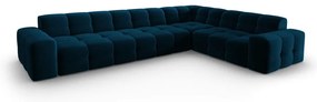 Тъмносин ъглов диван от кадифе (десен ъгъл) Kendal - Micadoni Home