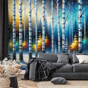 Тапет – Цветна зимна гора