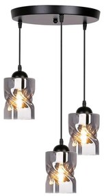 Черно висящо осветително тяло със стъклен абажур Felis - Candellux Lighting