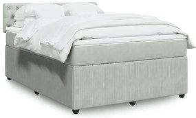 3290064 vidaXL Боксспринг легло с матрак, светлосиво, 140x200 см, кадифе