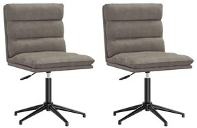 3315407 vidaXL Трапезни столове, 2 бр, сиви, изкуствена кожа
