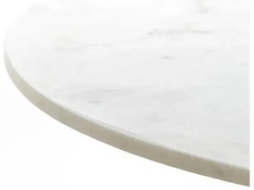 Кръгла маса за хранене в бяло и бронз с мраморен плот ø 100 cm Leyda - Light &amp; Living
