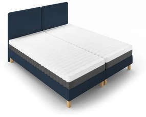 Тъмносиньо двойно легло Lotus, 180 x 200 cm - Mazzini Beds