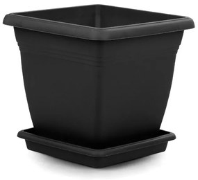 Квадратна саксия Villa - 60 х 56 х 60 см - Черна