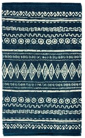 Син и бял памучен килим , 55 x 140 cm Ethnic - Webtappeti
