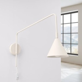 Кремава стенна лампа за контакт ø 14 cm Zylo – Sollux