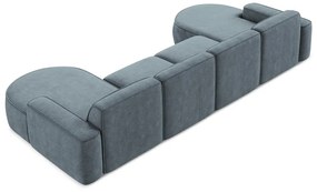 Сиво-син шенилов ъглов диван (U форма) Omao – Makamii