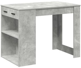 858689 vidaXL Бюро с чекмедже&рафт бетонно сив 102x62x77,5 см инженерно дърво