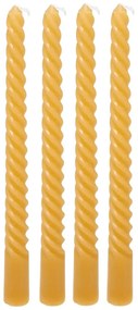 Свещи без аромат atmosphera Hugo, 25 cm, 4 бр - Жълт