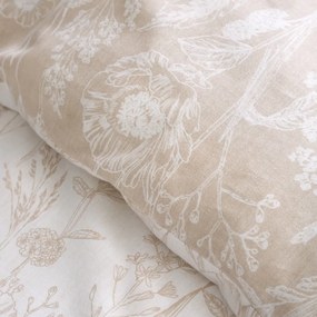 Бежово двойно фланелено спално бельо 200x200 cm Floral Toile – Bianca