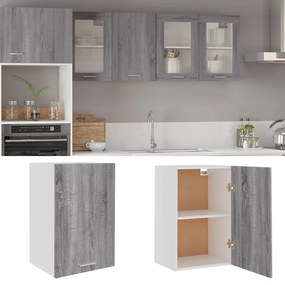 826349 vidaXL Висящ шкаф "Lyon" сив, цвят сонома, 39,5x31x60 см, инженерно дърво