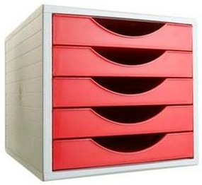 Modular Filing Cabinet Archivo 2000 ArchivoTec Serie 4000 5 чекмеджета Din A4 Червен (34 x 27 x 26 cm)