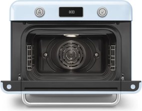 Мини фурна с комбинирана пара Smeg COF01PBEU, 1800 W, 10 функции, LCD дисплей, 40-230C, Пастелно синя