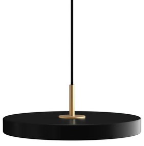 Черно LED затъмняващо се висящо осветително тяло с метален абажур ø 31 cm Asteria Plus Mini – UMAGE