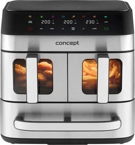 Concept FR9000 - Въздушна фритюрница PIZZA TRIO 18,5 л, 2700 W / 230 V, неръждаема стомана/черна