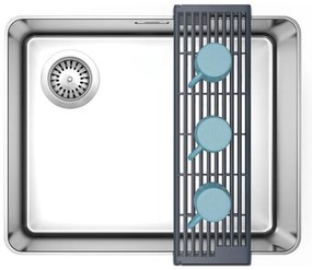 Сива регулируема пластмасова решетка за оттичане за мивка 43x13 cm Platform – Joseph Joseph