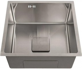 Кухненска мивка ICK 4444, Inter Ceramic, неръждаема стомана, със сифон, 44x44см