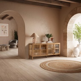 Витрина от декор от дъб в естествен цвят 180x80x40 cm Ceci – MOME