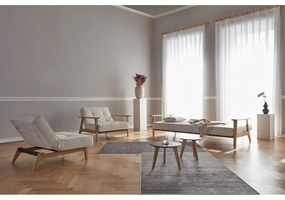 Оранжев разтегателен диван с дървени подлакътници Splitback - Innovation