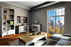 Масичка за телевизор с дъбов декор в сив/естествен цвят 95x58 cm Emerald - Støraa