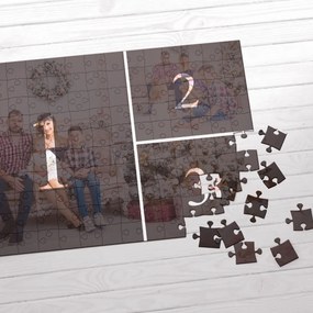 Картонен пъзел А4  с три ваши снимки – Любов