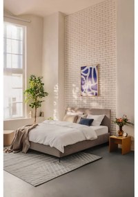 Двойно тапицирано кафяво-сиво легло с включена подматрачна рамка 160x200 cm Noira Slim – Bonami Selection