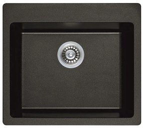 Кухненска мивка ICGS 8304 Black, гранит, със сифон, 57x50см