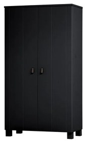 Гардероб от черен бор 111x202 cm Ties - WOOOD