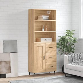 3190040 vidaXL Висок шкаф, дъб сонома, 69,5x34x180 см, инженерно дърво
