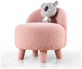 Светлорозов детски фотьойл от плат букле Moouv – Artie