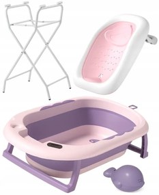 Сгъваема бебешка вана VAIANA PREMIUM с шезлонг и стойка - повече цветове лилаво