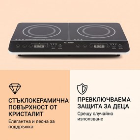Klarstein VariCook Slim, двоен котлон, 3500 W, таймер, 240 ° C, тъчпад