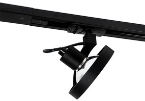 Релсова система с 5 прожектора черна 1-фазен - Go