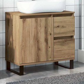 857230 vidaXL Шкаф за мивка за баня, дъб артизан, 65x33x60см, инженерно дърво