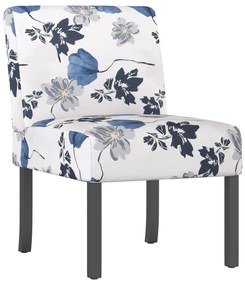 352461 vidaXL Ниско кресло, сини цветя, текстил