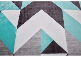 Сиво-тюркоазено единично спално бельо от микроплюш 140x200 cm Abstract – My House