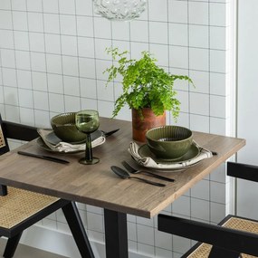 Трапезна маса с дъбова дървена плоскост 80x80 cm Tablo – WOOOD